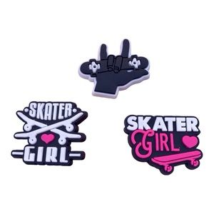 3 Skate Girl Shoe Charms New Unused